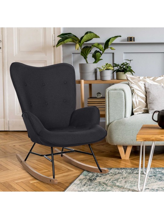 Chaise Sanka tissu, noir