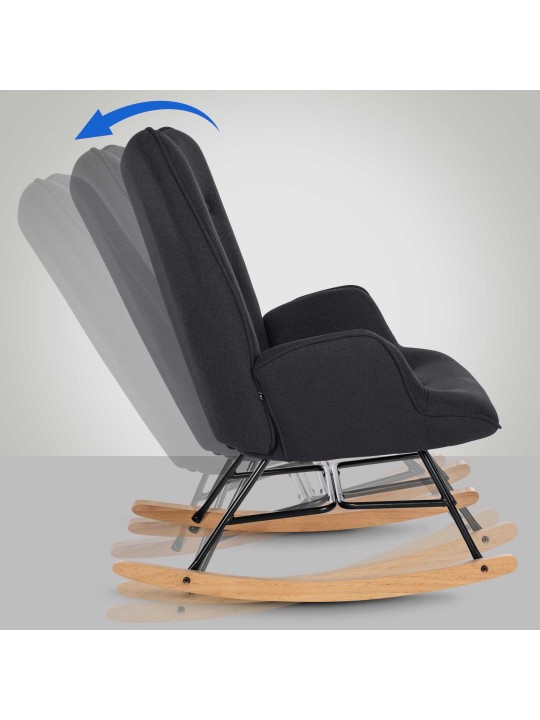 Chaise Sanka tissu, noir