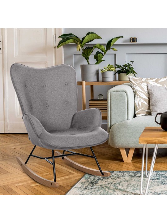 Chaise Sanka tissu, gris