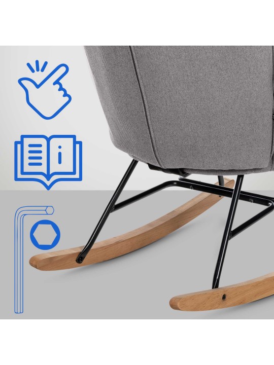 Chaise Sanka tissu, gris