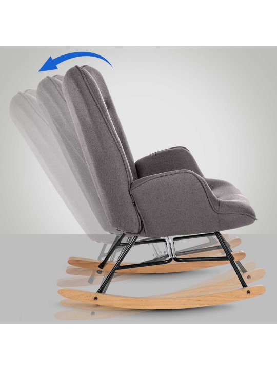 Chaise Sanka tissu, gris foncé