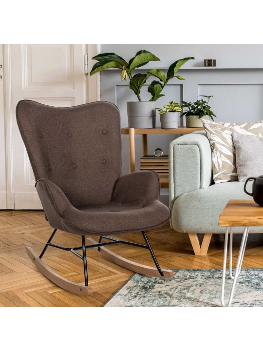 Chaise Sanka tissu, brun