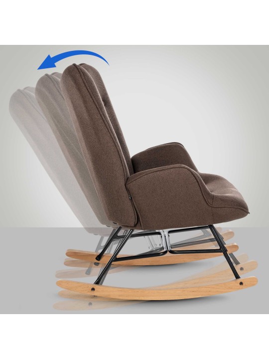 Chaise Sanka tissu, brun