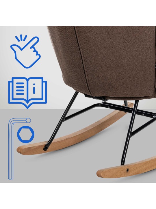 Chaise Sanka tissu, brun