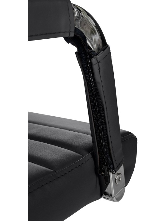 Chaise de bureau Amadora simili cuir, noir