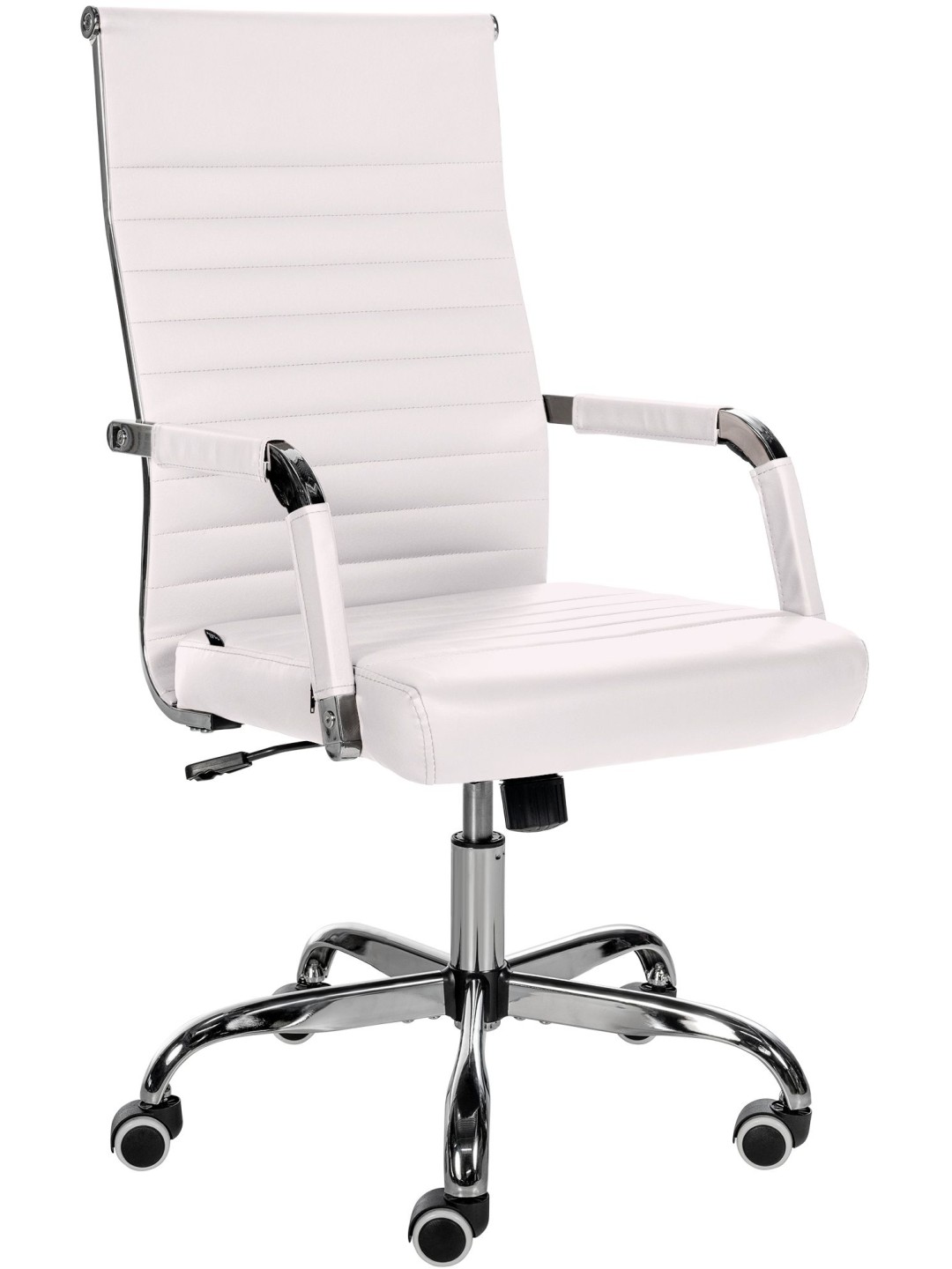 Chaise de bureau Amadora simili cuir, blanc