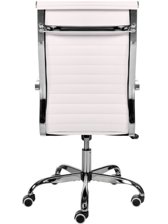 Chaise de bureau Amadora simili cuir, blanc