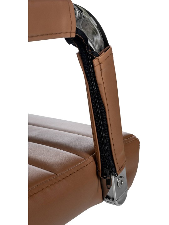 Chaise de bureau Amadora simili cuir, brun clair