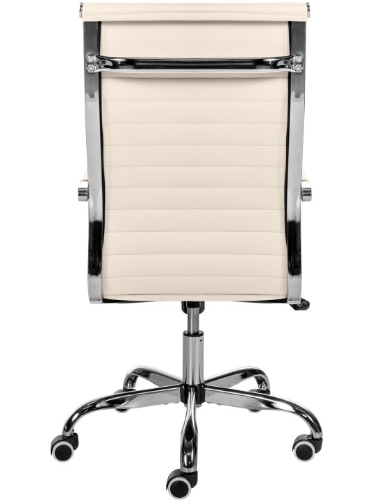 Chaise de bureau Amadora simili cuir, crème