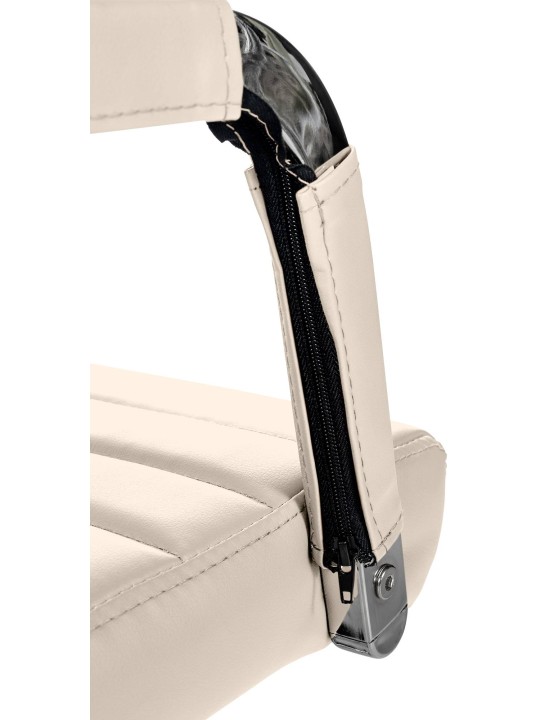 Chaise de bureau Amadora simili cuir, crème