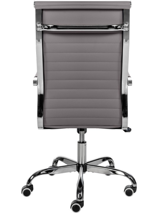 Chaise de bureau Amadora simili cuir, gris