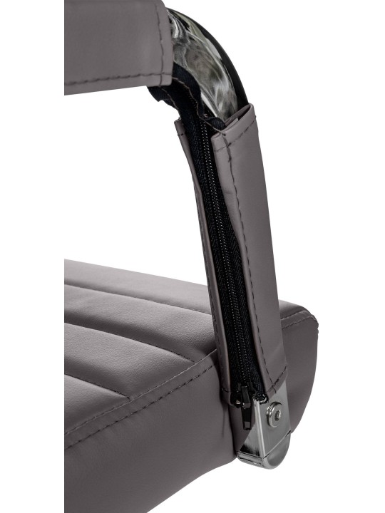 Chaise de bureau Amadora simili cuir, gris