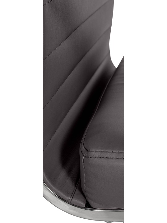 Chaise de bureau Amadora simili cuir, gris