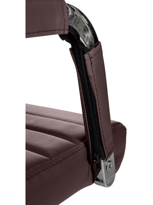 Chaise de bureau Amadora simili cuir, brun