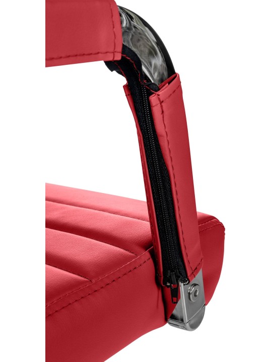 Chaise de bureau Amadora simili cuir, rouge