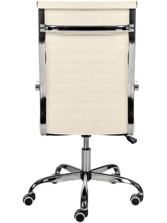 Chaise de bureau Amadora en tissu, crème