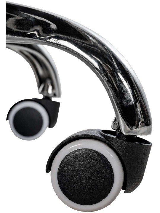 Chaise de bureau Amadora en tissu, crème