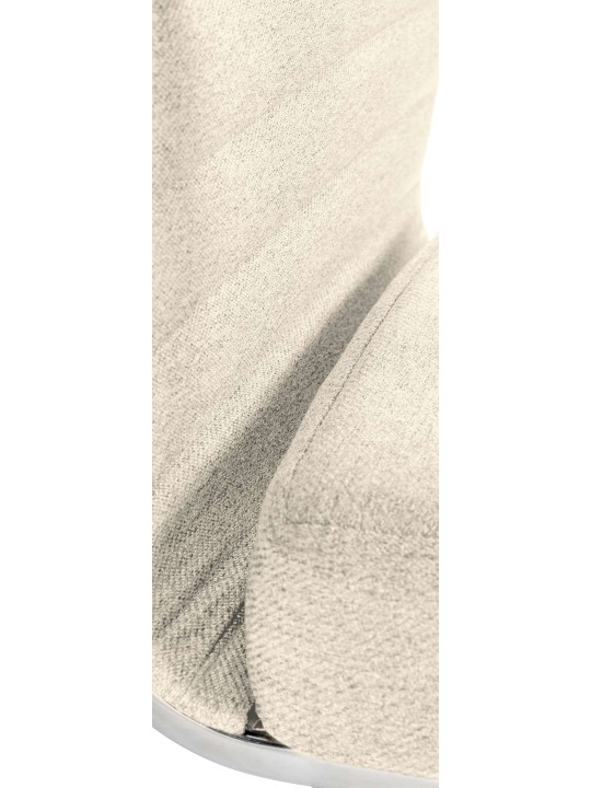 Chaise de bureau Amadora en tissu, crème