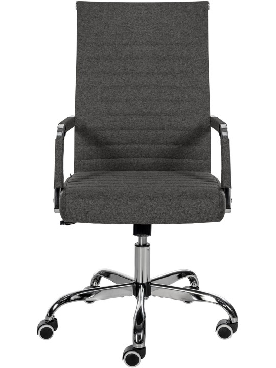 Chaise de bureau Amadora en tissu, gris foncé