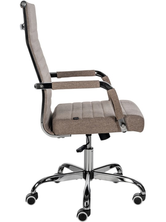 Chaise de bureau Amadora en tissu, taupe