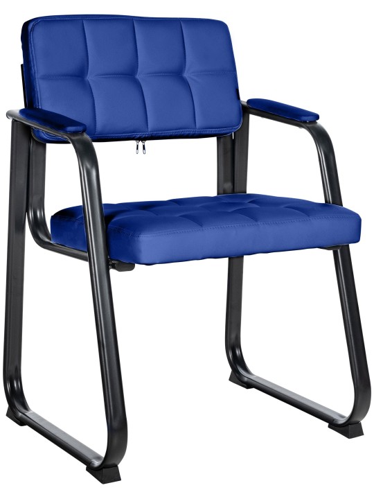 Chaise visiteur Canada B simili cuir, bleu
