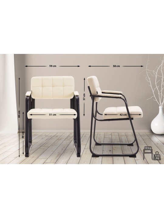 Chaise visiteur Canada B simili cuir, crème Chaise visiteur Canada B simili cuir, crème