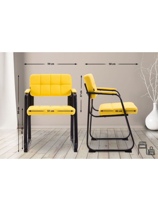 Chaise visiteur Canada B simili cuir, jaune
