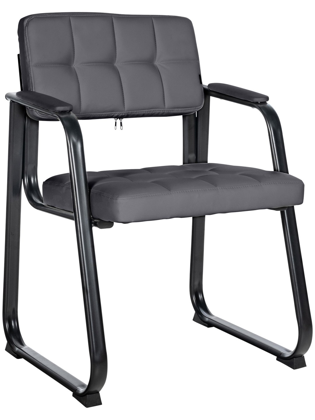 Chaise visiteur Canada B simili cuir, gris