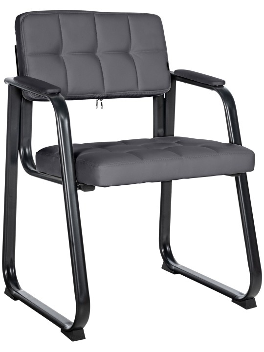 Chaise visiteur Canada B simili cuir, gris