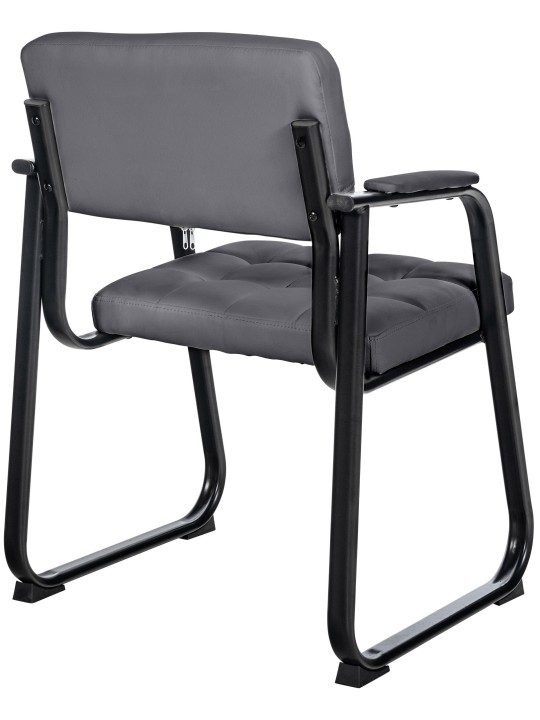 Chaise visiteur Canada B simili cuir, gris