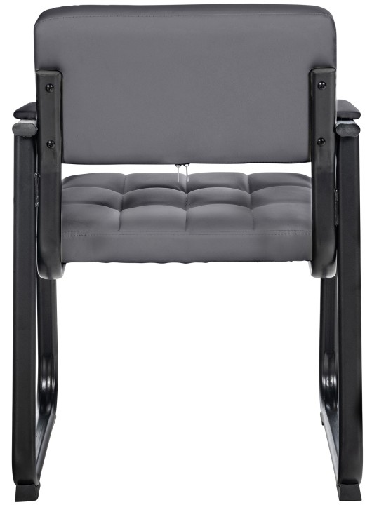 Chaise visiteur Canada B simili cuir, gris