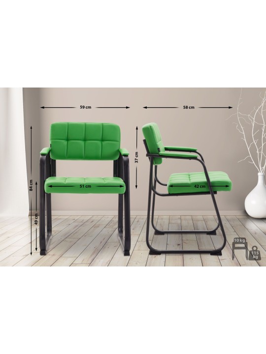Chaise visiteur Canada B simili cuir, vert