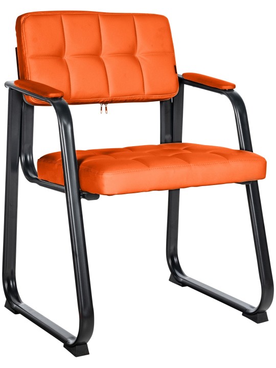 Chaise visiteur Canada B simili cuir, orange