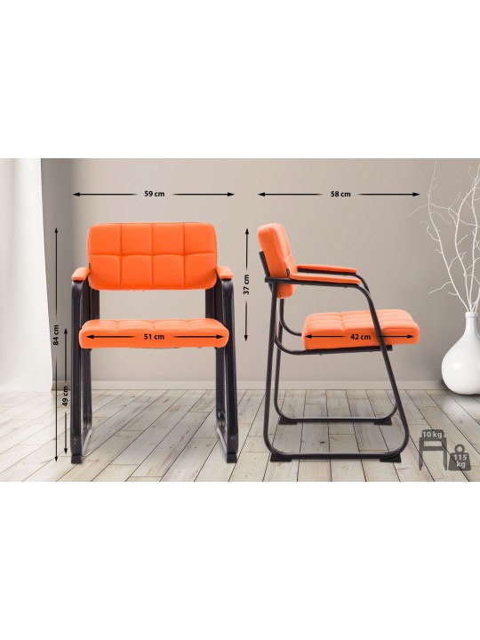 Chaise visiteur Canada B simili cuir, orange