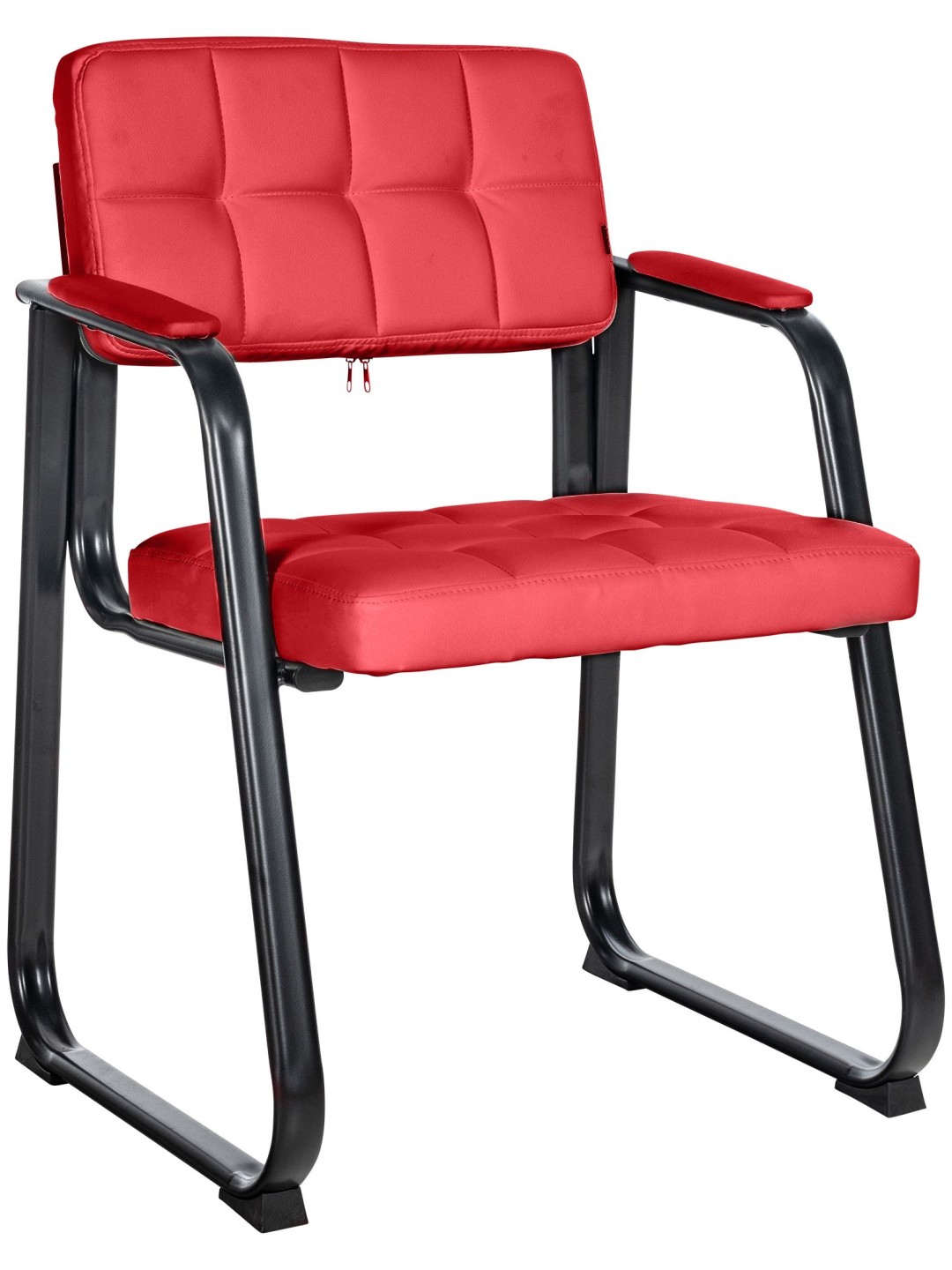 Chaise visiteur Canada B simili cuir, rouge