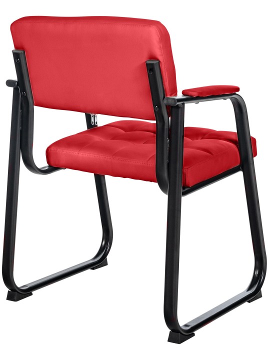 Chaise visiteur Canada B simili cuir, rouge