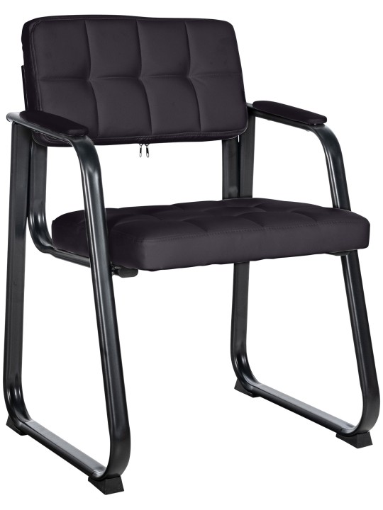 Chaise visiteur Canada B simili cuir, noir
