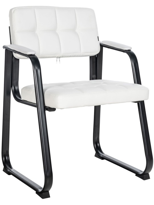 Chaise visiteur Canada B simili cuir, blanc
