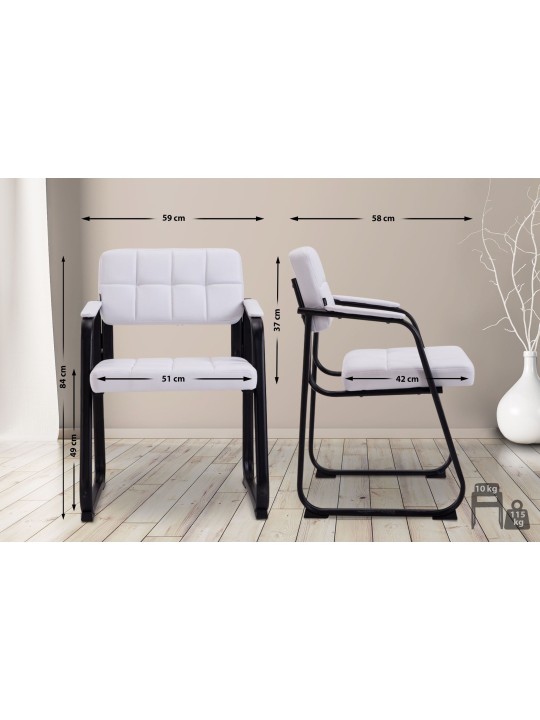 Chaise visiteur Canada B simili cuir, blanc