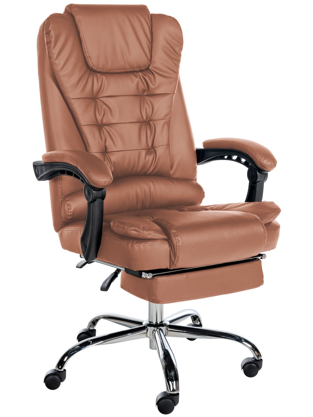 Chaise de bureau Oxygen simili cuir, brun clair