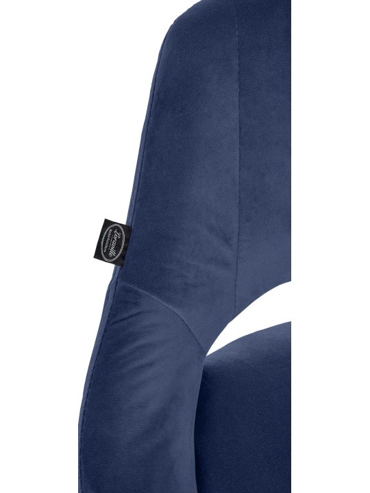 Tabouret de bar Milet velours chrome, bleu