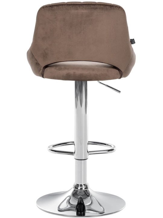 Tabouret de bar Milet velours chrome, brun