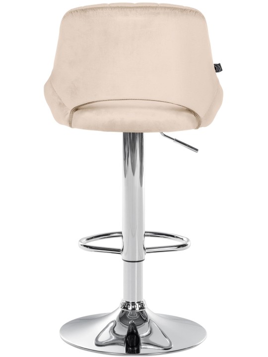 Tabouret de bar Milet velours chrome, crème Tabouret de bar Milet velours chrome, crème
