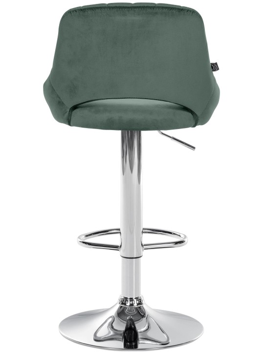 Tabouret de bar Milet velours chrome, vert Tabouret de bar Milet velours chrome, vert