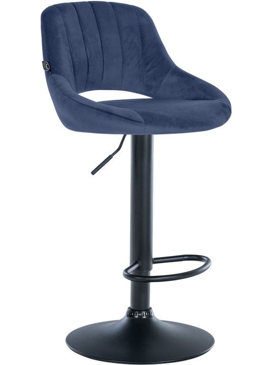 Tabouret de bar Milet velours, bleu