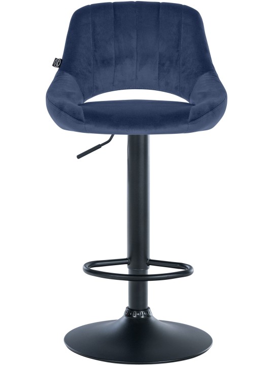 Tabouret de bar Milet velours, bleu
