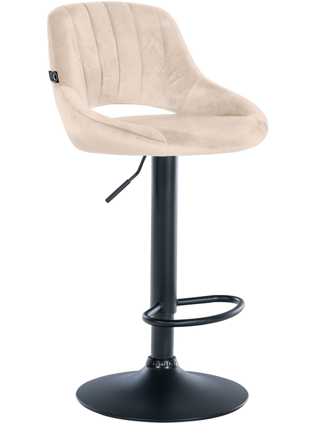 Tabouret de bar Milet velours, crème