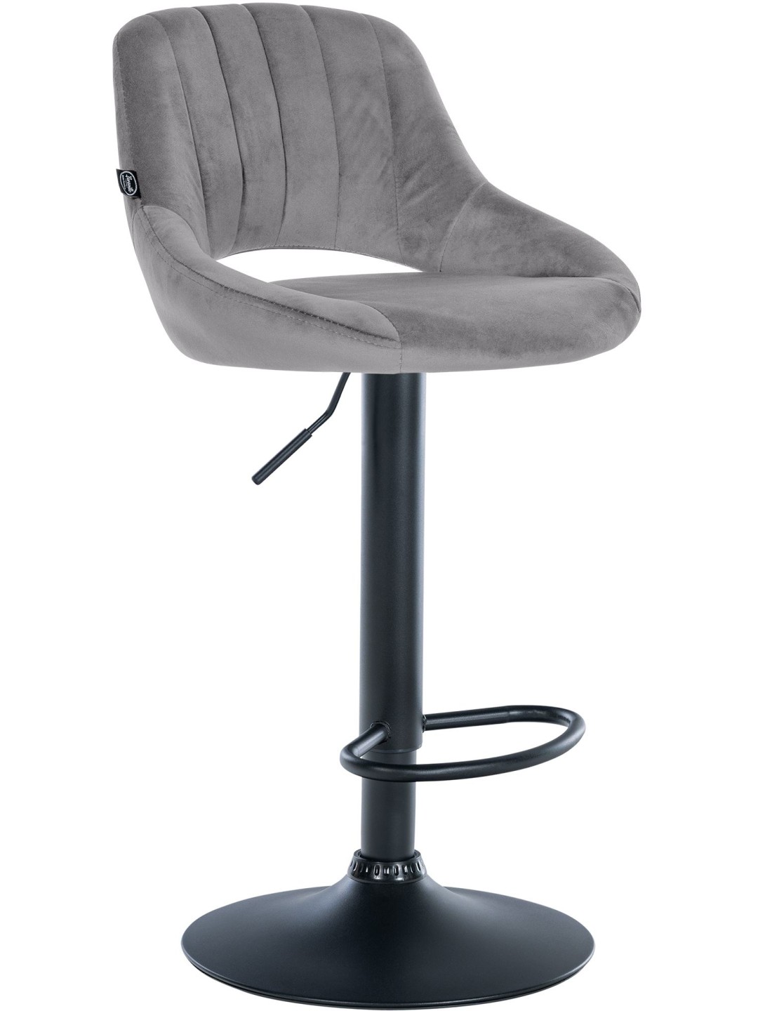 Tabouret de bar Milet velours, gris foncé