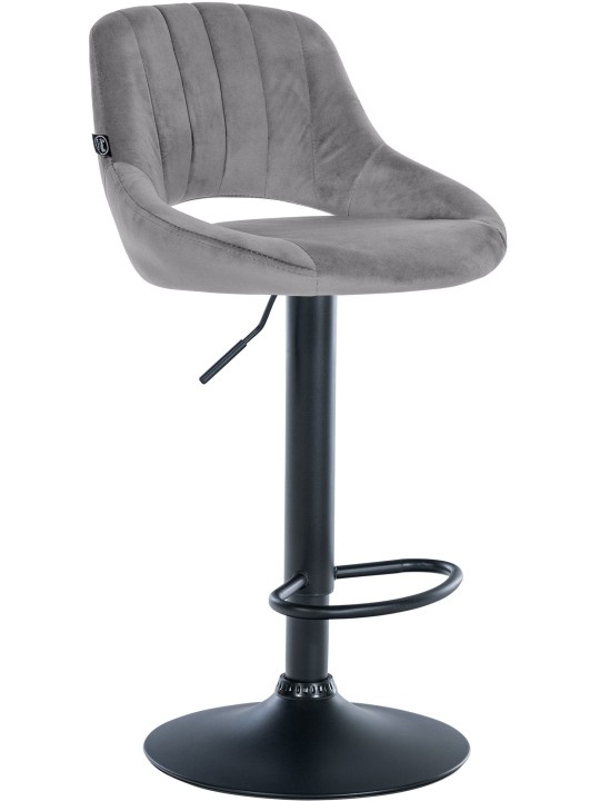 Tabouret de bar Milet velours, gris foncé