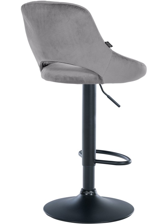 Tabouret de bar Milet velours, gris foncé